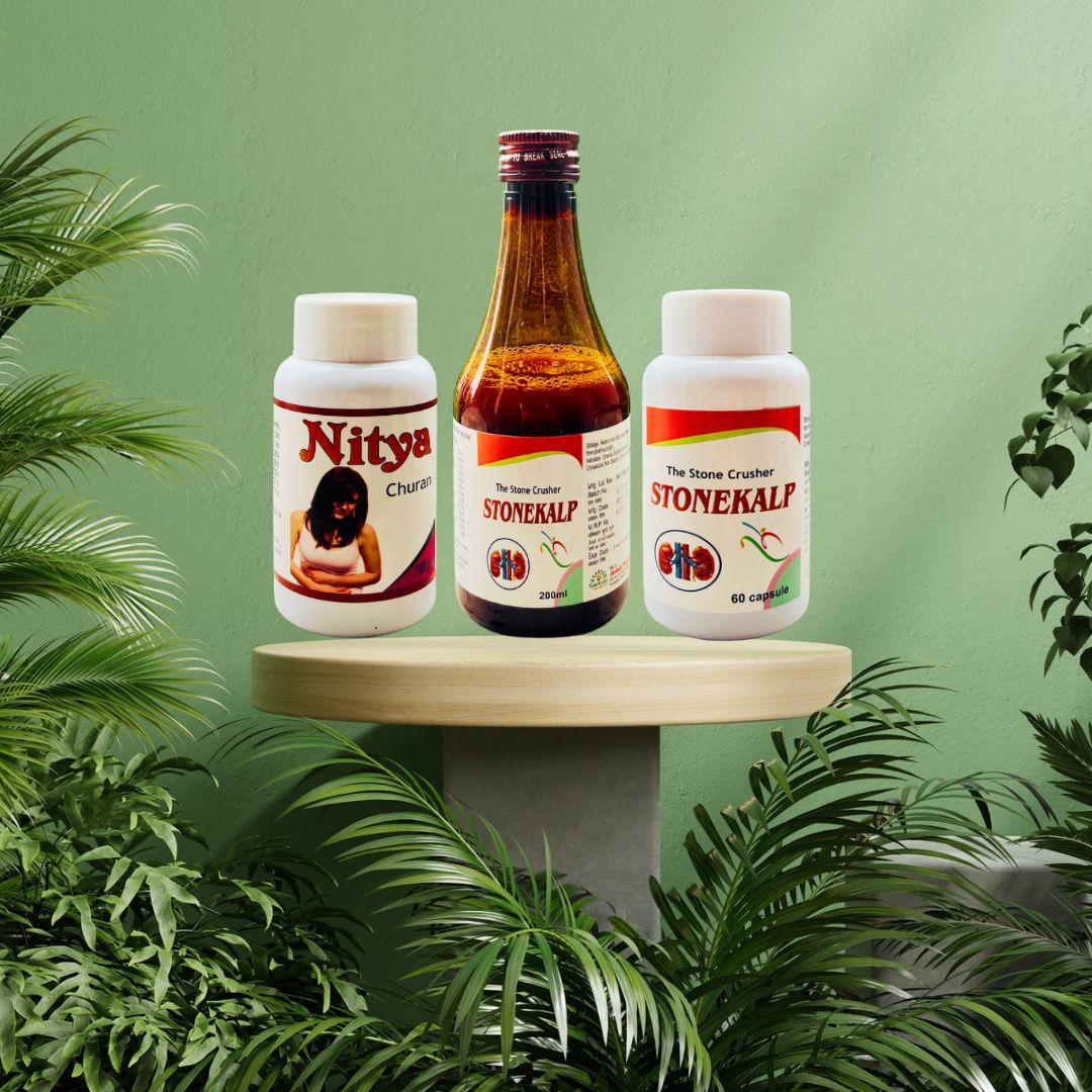 Complete Ayurvedic Care Combo - Nitya Churan, Stonekalp Syrup, Stonekalp Capsule